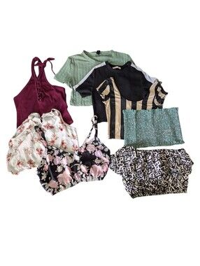 Mixed Women Tops Bundle - Floral, Burgundy, Green, Black & Patterned Styles